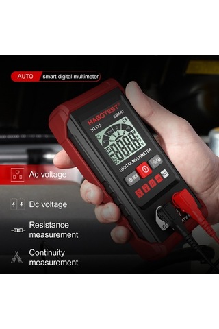 Diğer Habotest Ht123 Otomatik Aralık Multimetre, 2.000 S Siyah & Kırmızı