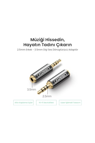 Ugreen 2.5 Mm To 3.5 Mm Jack Dönüştürücü, 20501