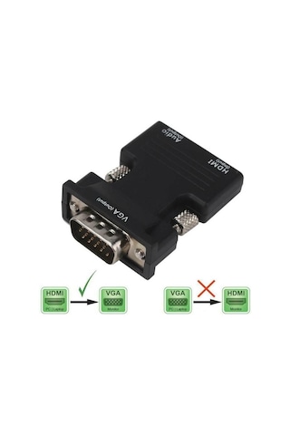 Hdmi To Vga Kablo Çevirici Dönüştürücü + Ses Destekli Mg-2163 (468077435)