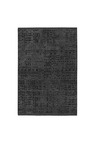 Aden Kaymaz Taban Halı, Aden Sierra 2, Makinada Yıkanabilir Şönil Dokuma Halı Antrasit - 80 X 150 Cm Çok Renkli