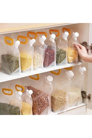 Vkemall Kalınlaştırılmış Şeffaf Gıda Saklama Çantası - 3 Kg 5 Adet - Pratik Taşıma Ve Nem Koruma İçin İdeal Şeffaf