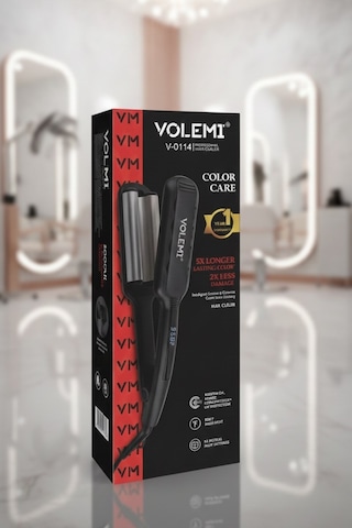 Volemı V-0114 Profesyonel Saç Maşası Color Care, 5x Renk Koruma, Keratin Yağlı Seramik Kaplama Dijital Isı Ayarlı Maşa