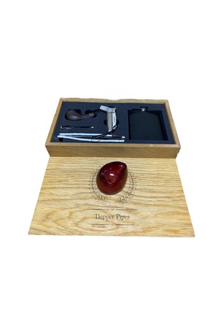 Dapper Gül Kökü Haki Yeşil Mataralı Çakmaklı Pipo Seti 605954-509162