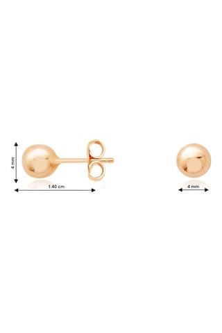 Diamond Line - Gülaylar - Pembe Altın 14 Ayar Top Küpe N11.9225