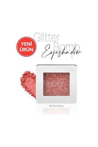Mücevher Parlaklığında Yoğun Pigmentli Tekli Far Cre'ars Glitter Bomb Eyeshadow 02 Pink Gleam 23236904