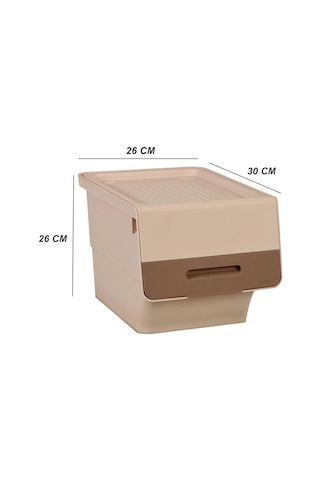 Motek Tekerlekli Patateslik Soğanlık Oyuncak Kutusu Patateslik Soğanlık Sepeti 2x12lt Krem+açık Kahve Açık Kahverengi