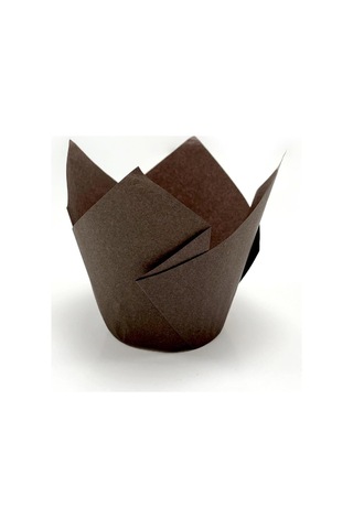 Trend Hediye Sepeti 100'lü Klasik Lale Kapsül Kahverengi Muffin Kek Kalıbı, Tulip, Safari Konsept, Cupcake Kağıdı Çok Renkli