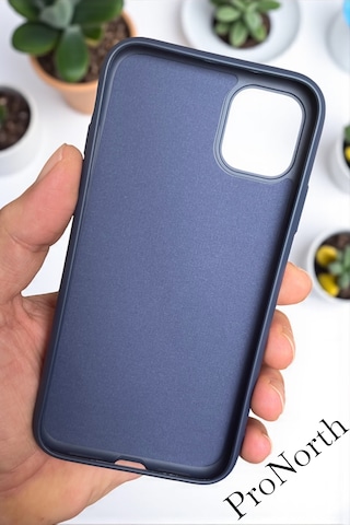 Iphone 11 Uyumlu Kılıf Logolu Lansman Soft Yumuşak Içi Kadife Silikon Kapak Lacivert