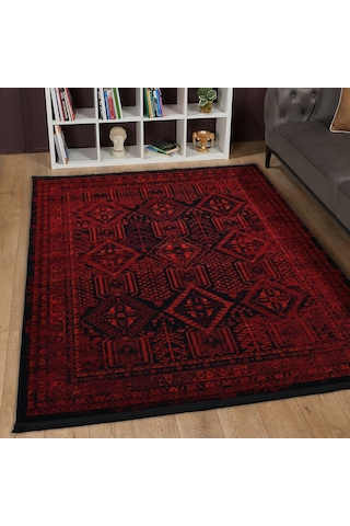 Afgan Türkmen Otantik Desenli Bordo Oturma Odası Salon Mutfak Halısı Afgan Türkmen Otantik Desenli Bordo Oturma Odası Salon Mutfak Halısı 5364a Zs47