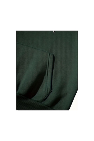 Herkesemoda Tatlı Kurdele Baskı Detaylı Kapüşonlu Sweatshırt Yeşil