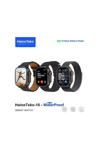 Haino Teko 15 Akıllı Saat + 3 Kordon Seti (İthalatçı Garantili)