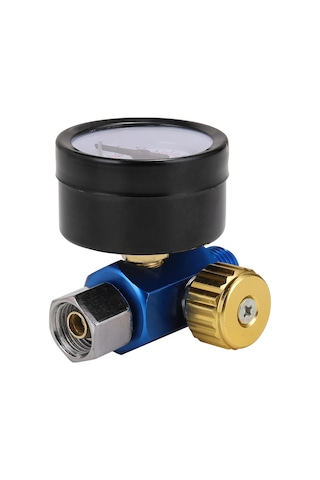 Yunboo 1/4" Mini Doğrudan Bağlanabilir Hava Filtresi Ve Ayarlayıcı - 0-1mpa Baskı Kontrolü, Mavi Manometre, Su Ve Yağ Ayırıcı, Metal Gövde