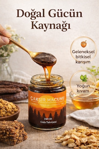 Çakşır Macunu, Panax, Çakşır Otu Bal Bitkisel Karışım Güç Kuvvet Macun 240gr 2'li Paket