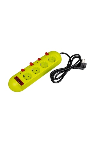 Vea Çift Usb Li 4'lü 1.5 Metre Ayrı Anahtarlı Kablolu Açma Kapama Tuşlu Akım Göstergeli Grup Priz 1.5 M