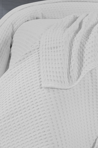 Mulberry Havuzlu Pike Örgü Battaniyesi Kalın İplik Ev Dekorasyonu Çift Kişilik 220 x 240 Beyaz