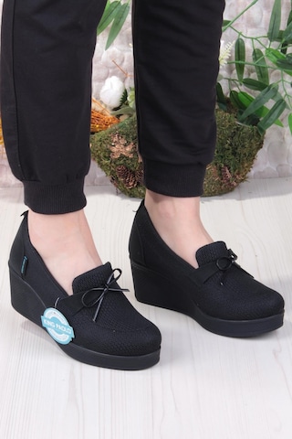 Fort King Jennifer Rahat Hafif Anatomic Insole Taban Dolgu Topuk Kadın Ayakkabı Siyah