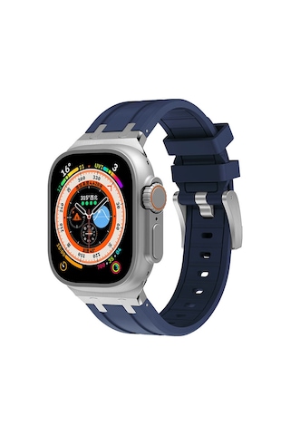 Mutcase - Apple Uyumlu  Watch 44mm - Kordon Silikon Kordon Krd-89 - Turuncu