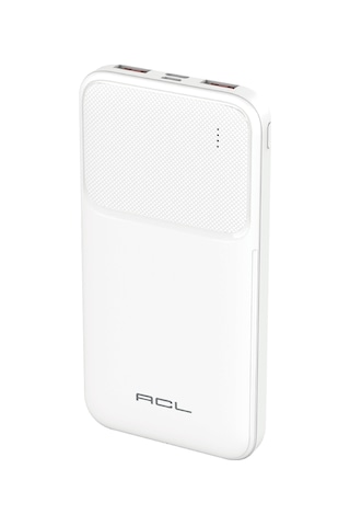 Acl Pw-99 10000mah Powerbank Beyaz Led Göstergeli, Çift Usb & Type-c Çıkışlı, Akıllı Güvenlik Sist BEYAZ