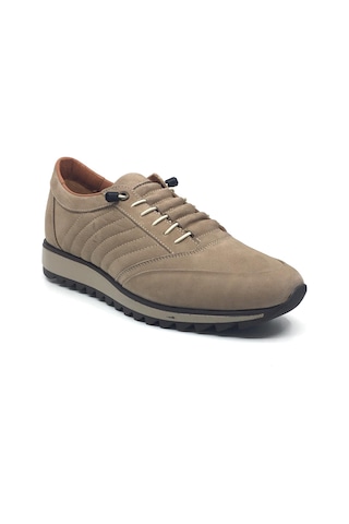 Lisans Shoes %100 Hakiki Nubuk Deri Ortopedik Erkek Günlük Yazlık Akıllı Bağcıklı Ayakkabı 39-45 Kum Beji