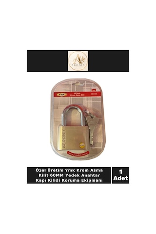 Özel Üretim Ymk Krom Asma Kilit 60mm Yedek Anahtar Kapı Kilidi Koruma Ekipmanı