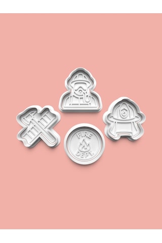 İtfaiye Temalı Kurabiye Kalıbı Ve Şeker Hamuru Kalıbı 4'lü Set Diğer