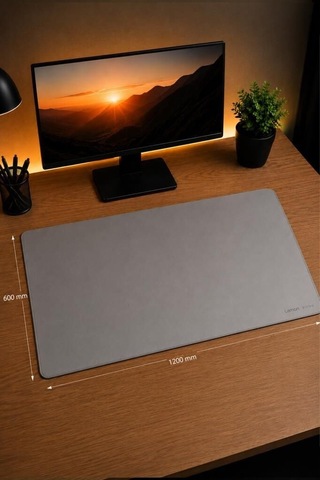 Oyuncu Klavye Fare Altlığı 1200 600mm Gri Oyun Örtüsü Geniş Ped Masa Aksesuarı