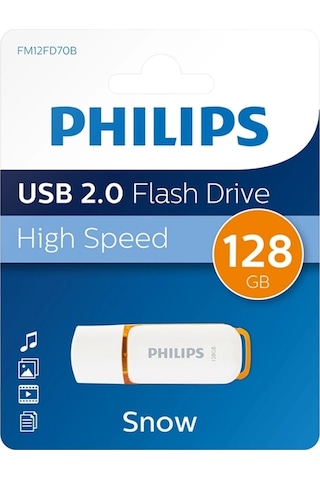 Flash Bellek 128 Gb Usb 2.0 Philips Snow Turuncu