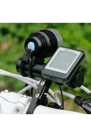 Urbannest Mavi Karbon Fiber Bisiklet Gidon Genişletici, Alüminyum Kelepçe Işık Tutucu, Kilometre Far Lambası, Korna Montaju Mavi