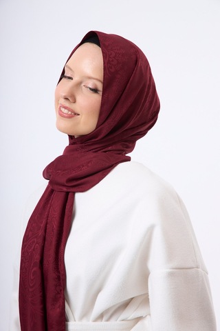 Mirsoy Scarf Velora Modern Desen Şal Bordo