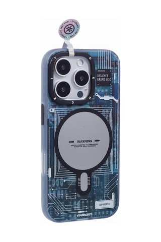 İphone 16 Pro Kılıfı İçin Magsafe Pc+tpu Mat Telefon Kılıfı Imd Desenli Uyumlu