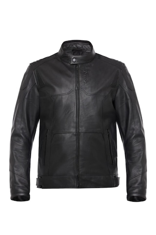 Korumalı Deri Motosiklet Montu