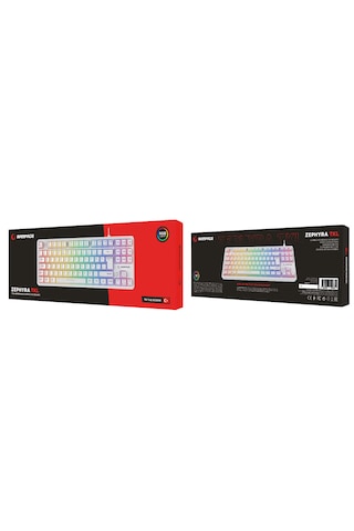 Zephyra Tkl Rgb Beyaz Sessiz Türkçe Q Gaming Klavye Keyboard Oyuncu Klavyesi Kompakt Profesyonel