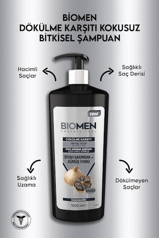 Biomen Siyah Sarımsak&Gümüş Losyonu Dökülme Karşıtı Şampuan 1 L