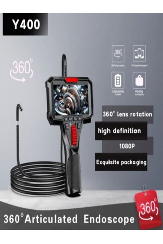 Y400 360 Derece Oynar Başlı 3.9mm Lens 1 Metre Kablo Endüstriyel Yılan Kamera