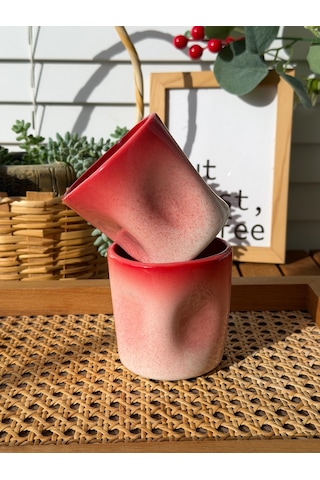 Kırmızı Organic Kare Kupa kırmızı