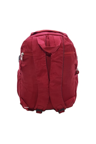 Baginn Kadın Sırt Çantası Çok Cepli Yağmur Geçirmez Hafif Kumaş Sırt Çantası Bordo Renk Bordo