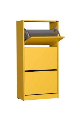 Flat Duo 3 Katlı Ayakkabılık Dolabı - Hardal