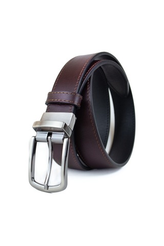 Çift Taraflı Döner Tokalı Hakiki Deri 3.5cm Klasik Erkek Kemeri