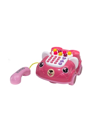 Oyuncak Telefon Işıklı Sesli Klasik Telefon Pembe
