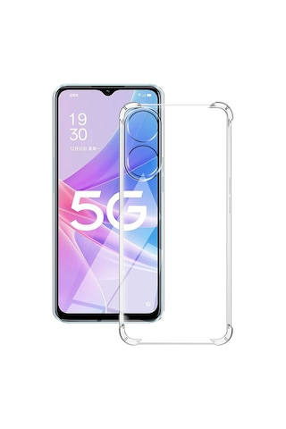 Oppo A78 Kamera Korumalı Airbag Antishock Köşe Korumalı Şeffaf Silikon Kılıf