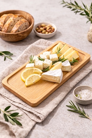 Dikdörtgen Sunum Tepsisi Bambu Organizer Ve Yağdanlık Altlığı Yemek Tabağı 22,5 Cm Bambu