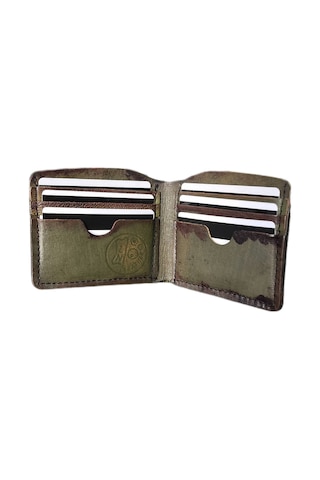 Gerçek Deri El Yapımı Özel Tasarım El Yapımı Klasik Cüzdan Yeşil