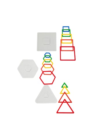 6 Parça Renkli Geometrik Şekiller - Montessori Eğitici Zeka Oyunu Seti