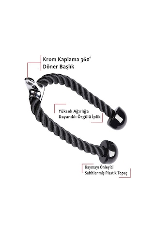 Puma Paslanmaz Krom Kaplama Çelik Kopçalı Triceps Çekiş Halatı