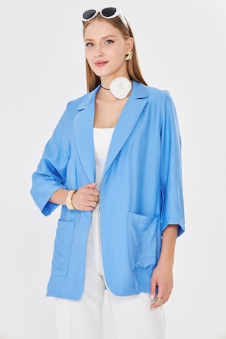 Armonika Kadın Mavi Cepli Oversize Ceket Arm-26k001005