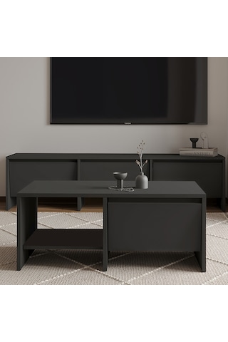 Laris Kapaklı Orta Sehpa 90 Cm Modern Tasarım Antrasit