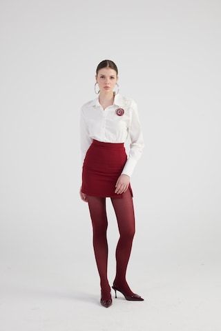 Holly Lolly Gül Detaylı Poplin Madison Gömlek Beyaz
