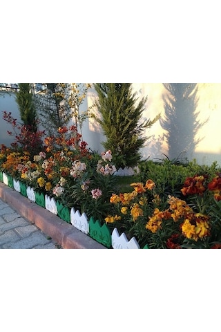 Dekoratif Çit Bahçe Çiti Plastik 1,36 Metre 8'Li (YEŞİL)