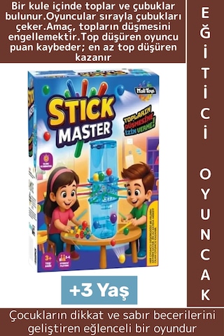 Eğitici Çocuk El Göz Koordinasyon Sabır Dikkat Stratejik Düşünme Gelişim Eğlenceli Stick Master Oyun
