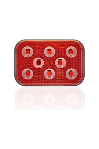 Sanel 12v Universal Kare 6 Led Dış Makan Uyumlu Kırımızı Sbd12r6